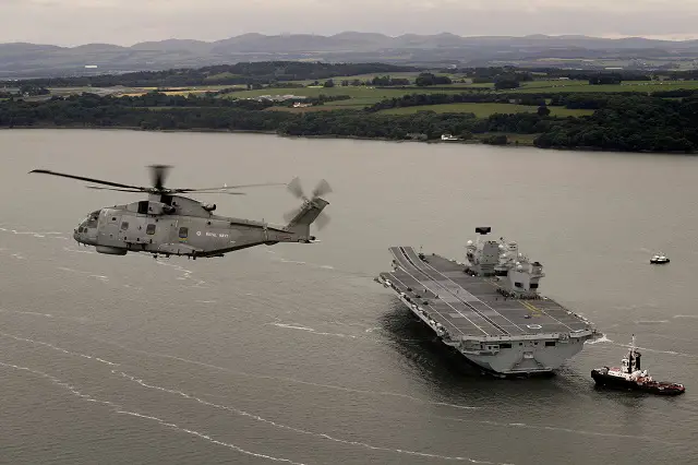 Aircraft carrier HMS Queen Elizabeth sails for first time Royal Navy UK 1