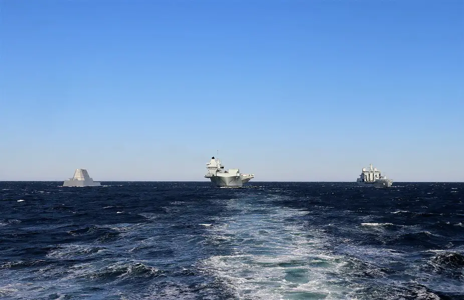 Future USS Michael Monsoor and HMS Queen Elizabeth Conduct PHOTOEX
