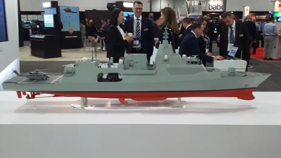 Canadian Surface Combatant model at the Sea Air Space 2023 expo