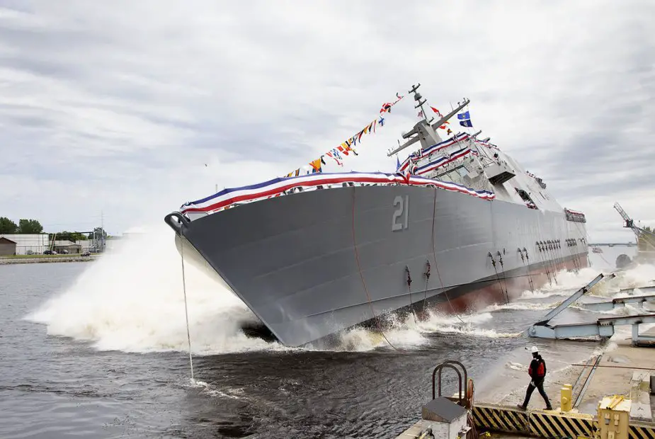U.S. Navy christened and launched LCS USS Minneapolis Saint Paul