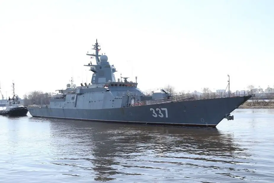 Russian Gremyashchiy corvette undergoing sea trials in Gulf of Finland