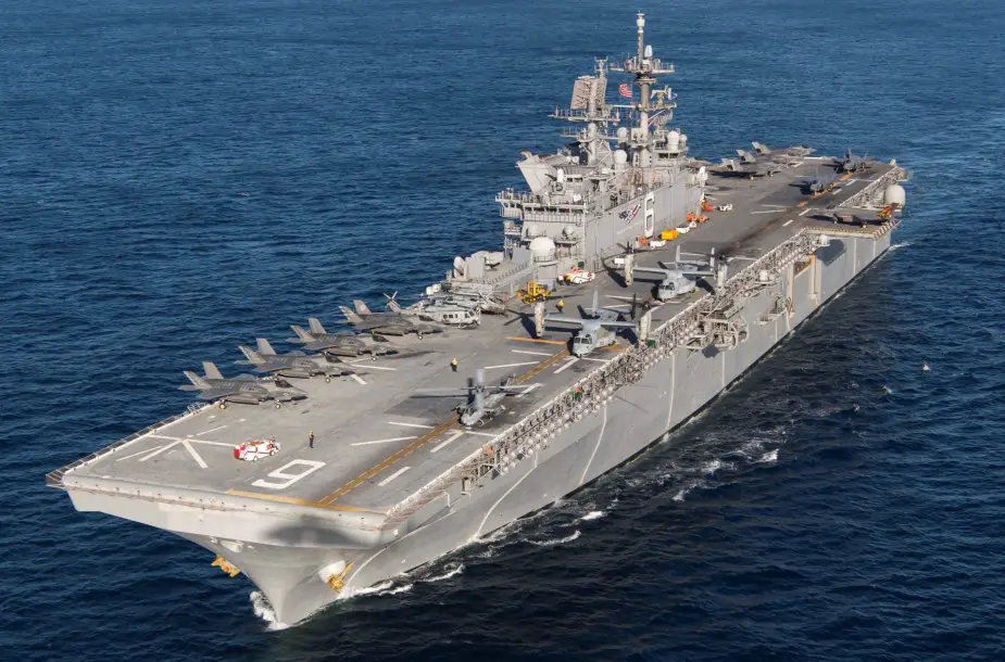 U.S. Navy Amphibious Assault Ship Set Sail with 13 Stealth Fighters