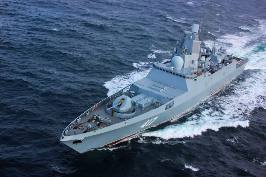 Russian project 22350 admiral kasatonov frigate test electronic warfare at sea