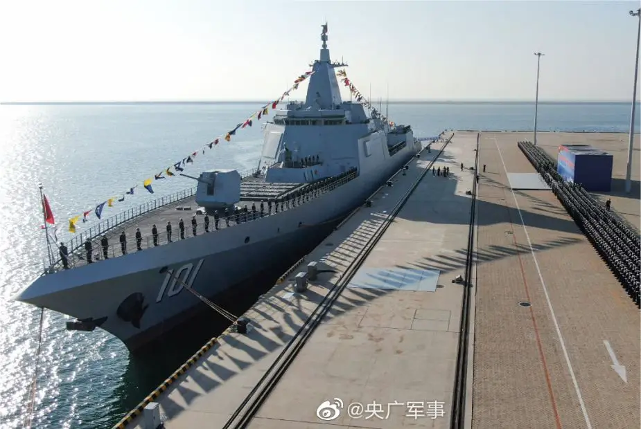 Navy of China has commissioned its first Type 55 missile destroyer 101 Nanchang 925 002