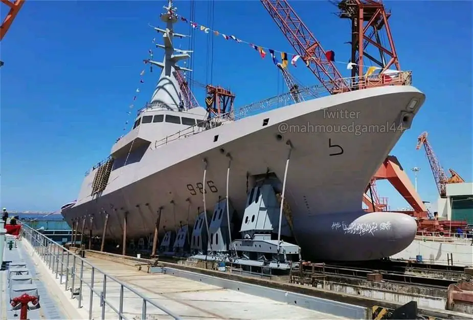 Egyptian Alexandria shipyard has launched the 4th El Fateh class Gowind 2500 corvette Luxor L986 925 001