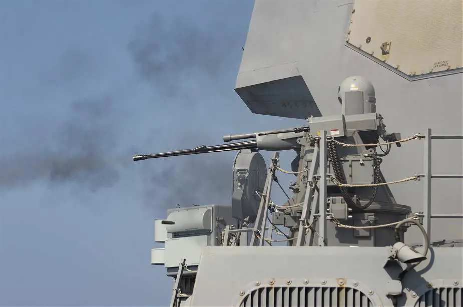 US Navy USS Ralph Johnson Arleigh Burke class destroyer conducts live fire exercise in Arabian Gulf 925 001