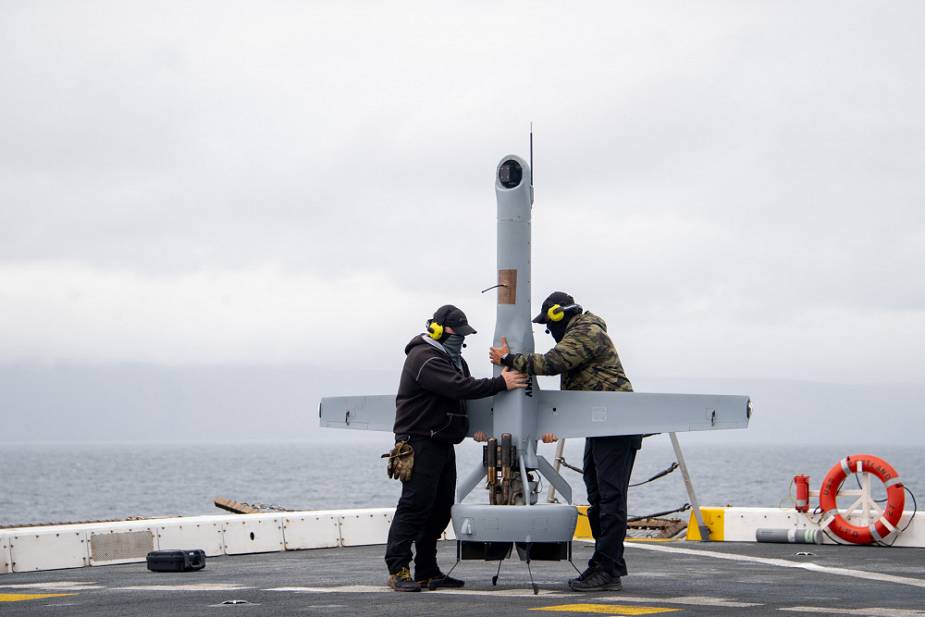 Martin UAV tests its V-Bat VTOL unmanned aerial vehicle from US Navy USS  Portland LPD