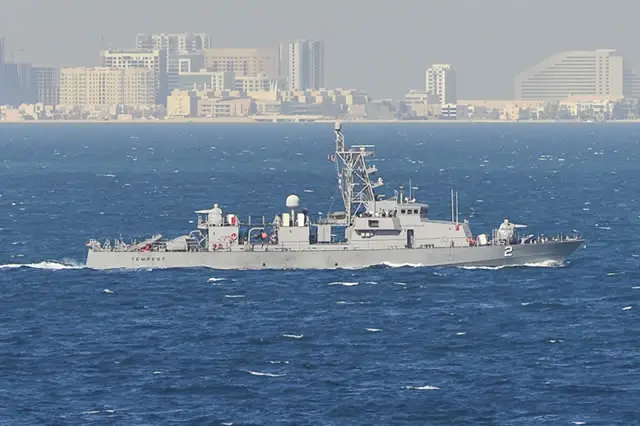 (Oct. 7, 2013) The coastal patrol ship USS Tempest (PC 2) is underway near Bahrain. Tempest is deployed supporting maritime security operations and theater security cooperation efforts in the U.S. 5th Fleet area of responsibility. (U.S. Navy photo by Mass Communication Specialist 3rd Class Billy Ho/Released) 