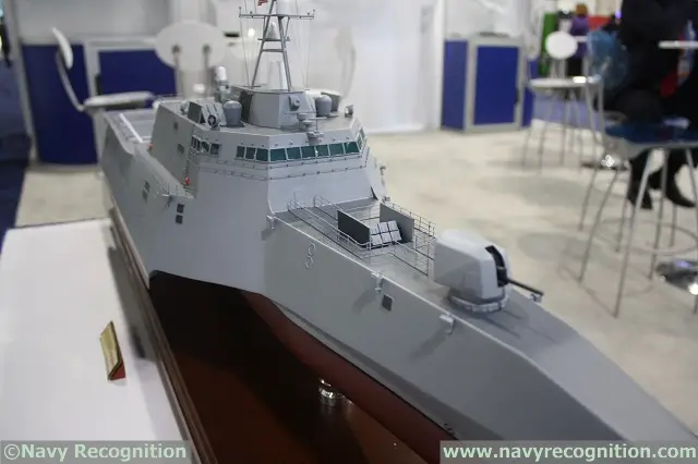 Lockheed Martin SSC based on the Freedom class LCS may end up looking like this "Multi-Mission Combatant" which is the export variant of the Freedom LCS. This model shown at Euronaval in France is equipped SPY-1F AEGIS, Thales Sonar, MK41 VLS, Oto Melara 76mm and Millenium 35mm guns.