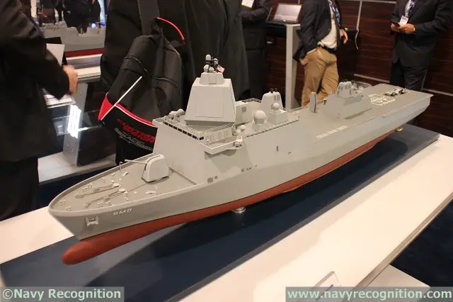 Canadian Surface Combatant model at the Sea Air Space 2023 expo