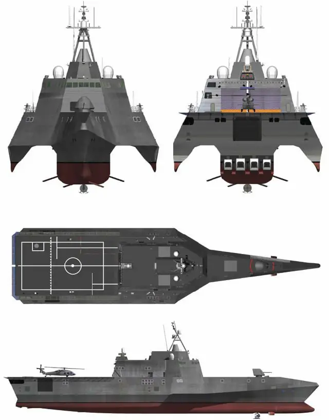 The Independence class of littoral combat ships (LCS) is General Dynamics and Austal's design proposal to the US Navy's requirement for the LCS class ships. The LCS concept emphasizes speed and modularity thanks to its flexible mission module spaces. According to US Navy, the LCS is "envisioned to be a networked, agile, stealthy surface combatant capable of defeating anti-access and asymmetric threats in the littorals."