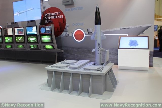 Israeli manufacturer Rafael chose to showcase for the first time the C-DOME Naval Point Defense System at the largest naval exhibition in the world: Euronaval 2014, which is held from 27 to 31 October in Paris