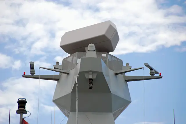 SMART-S Mk2, the newest Thales Naval 3D multibeam radar, is optimized for medium-to-long range air and surface surveillance and target designation. This state-of-the-art radar is an excellent performer in complex littoral environments with their mix of sea, land, rain, thunderstorms and targets such as multiple small surface ships, helicopters and anti-ship missiles. 