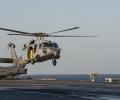 An MH-60S Sea Hawk helicopter, assigned to the 