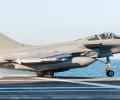 A pair of Rafale M are launched from aircraft carrier Charles de Gaulle for a strike mission against Daech. They are fitted with MBDA's SCALP EG cruise missiles. After nearly two months of operation, the French Navy conducted nearly 400 operational sorties, 80 strike missions and 23 ISR missions.